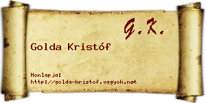 Golda Kristóf névjegykártya