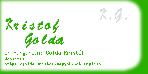 kristof golda business card