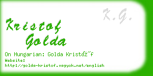 kristof golda business card